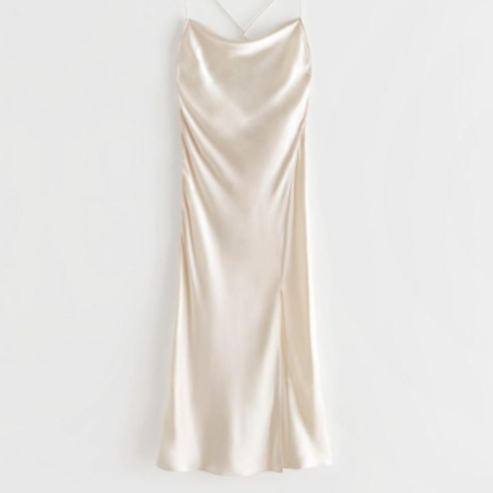 & Other Stories White Strappy Midi Dress